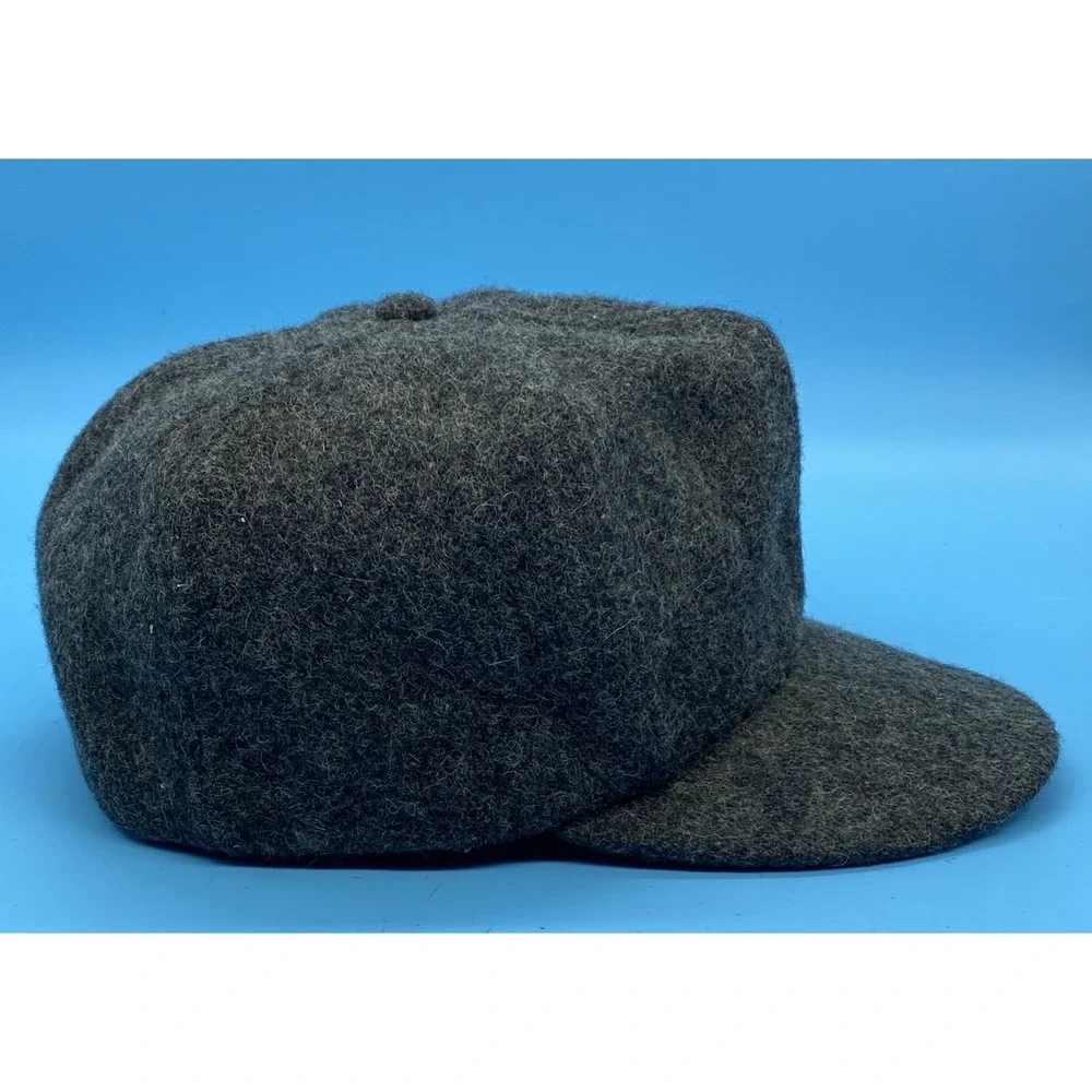 Vintage USA Made Haband Brand Gray Wool Blend Ear Flaps Trapper Hat Cap Size S